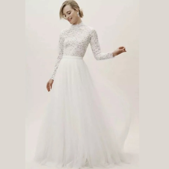 BHLDN Amy Kuschel Monaco Lace Crop Top Wedding Z404-5 - Picture 4 of 8